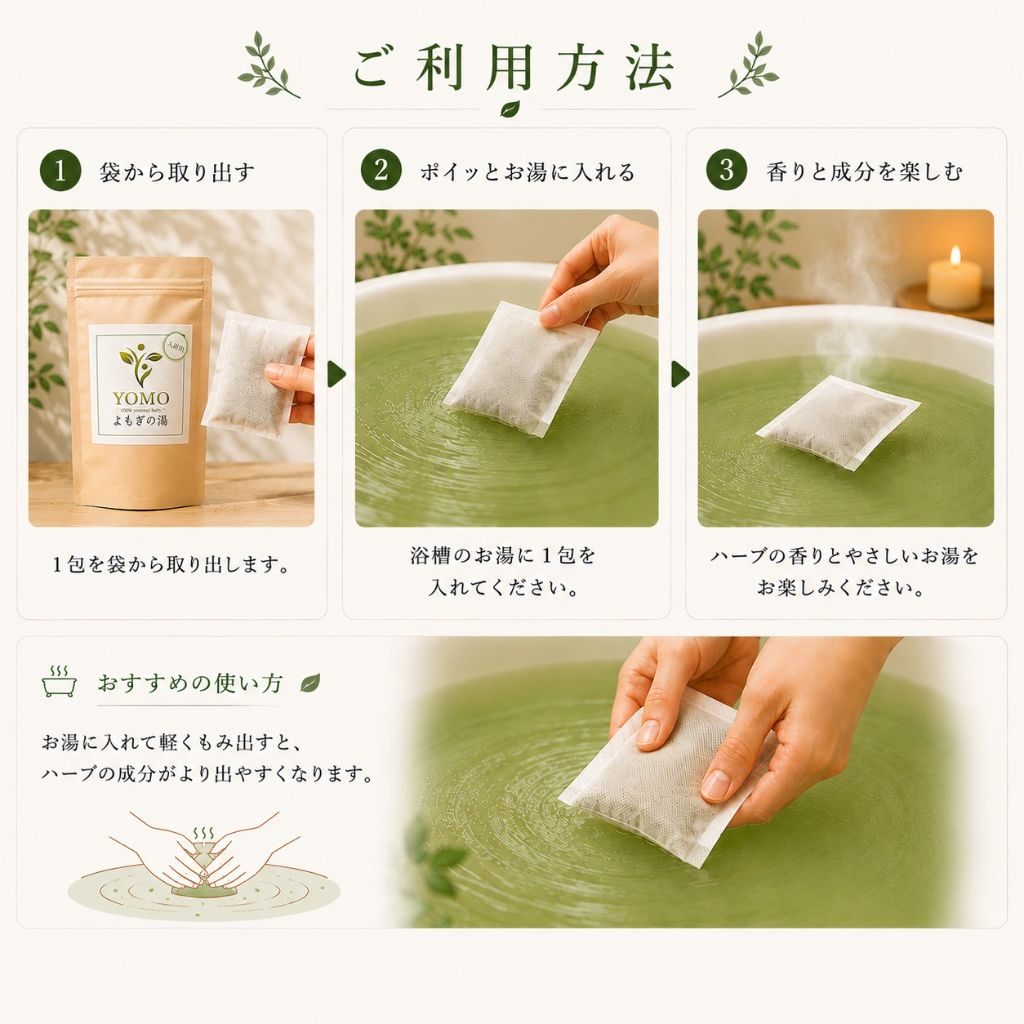 よもぎの湯（よもぎ入浴剤）の使い方